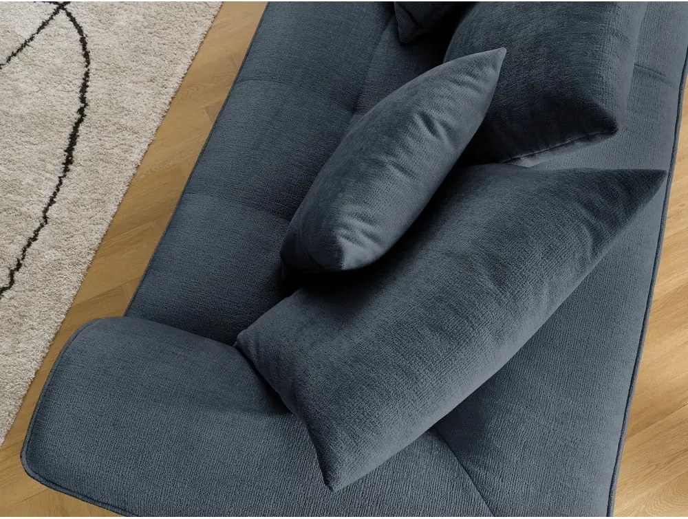 Divano blu scuro con rivestimento in ciniglia 237 cm Whesley – Bobochic Paris