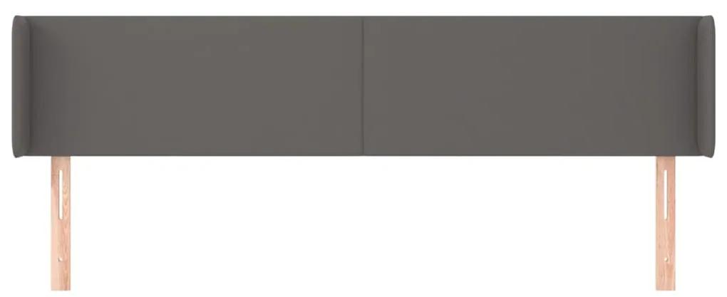 Testiera ad orecchio grigio 203x16x78/88 cm in similpelle