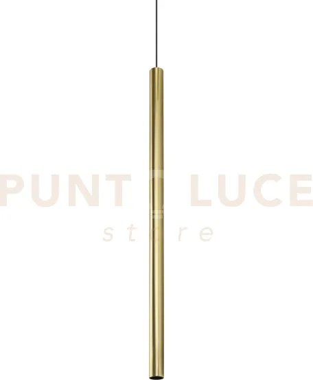 Look round sospensione 1 luce attacco gu10 ottone d.4x10cm