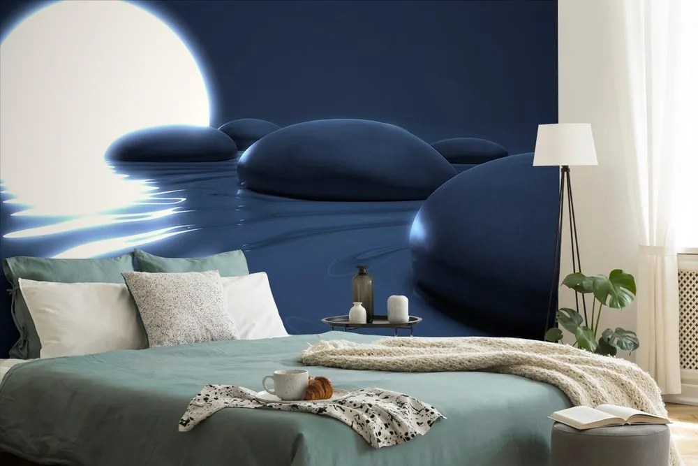 Carta da parati – Pietre Zen e luna piena