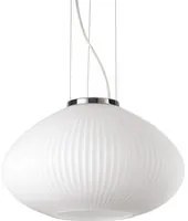 Sospensione Moderna Plisse' Metallo Cromo 1 Luce E27 D35Cm