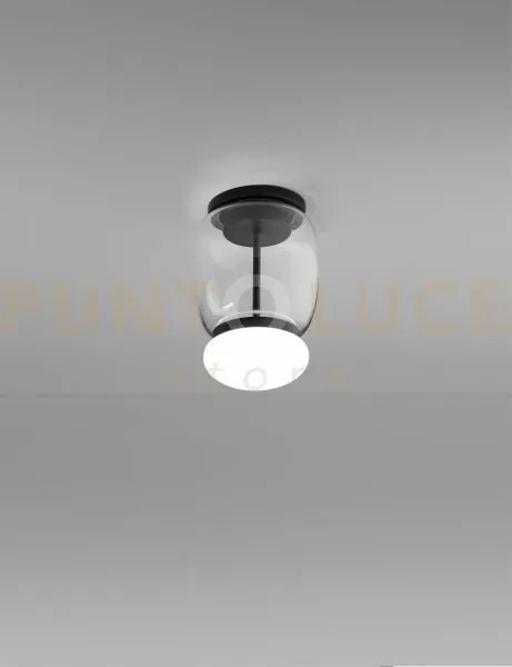 Faro lampada da soffitto s cristallo bianco montatura nero opaco 2 ...