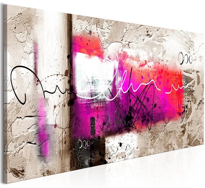 Quadro Hammer (1 Part) Pink Narrow  Colore Bianco, Dimensioni e Misure 120x40