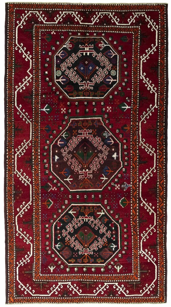 Hamedan Tappeto 160 x 300 Rosso (Iran) Annodato A Mano