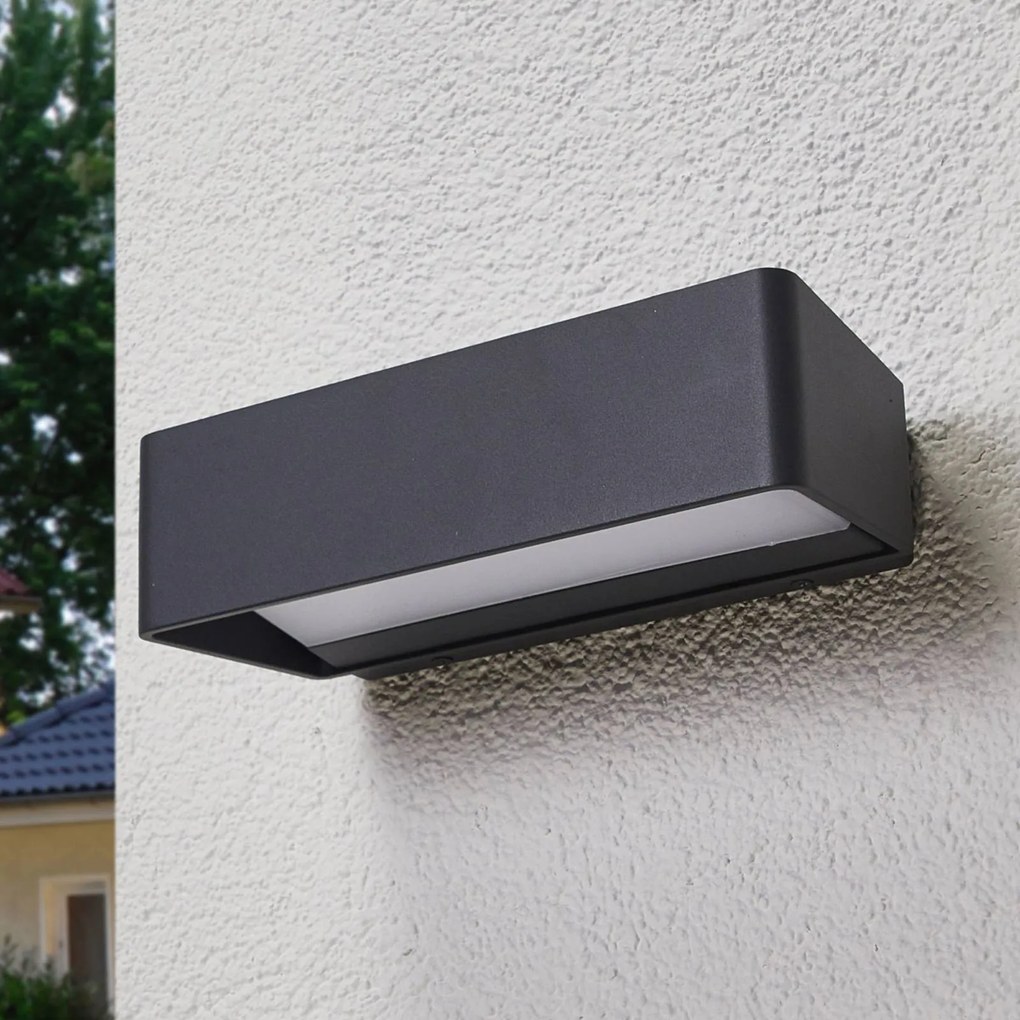 Applique da esterni a LED Midvig Lucande, Nero, Alluminio, Moderno, Applique LED da esterni