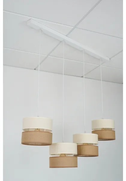 Brilagi - Lampadario a sospensione con filo ROYAL YUTE 4xE27/15W/230V beige/color crema/bianco