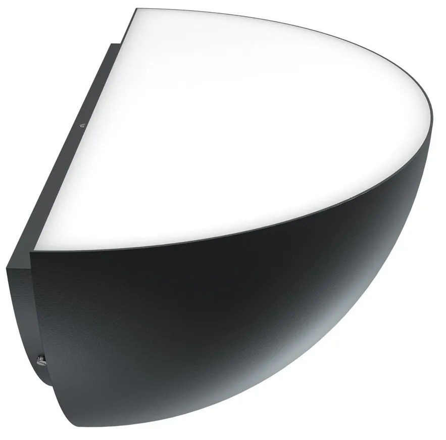 Applique Curva Monodirezionale con base E27 IP54 Nera - Serie BRINA