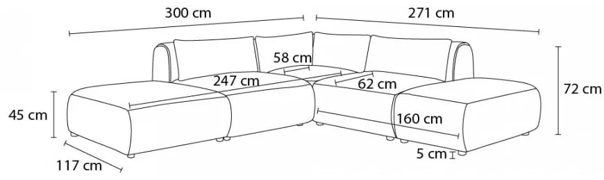Divano angolare verde (variabile) Jeanne - Bobochic Paris