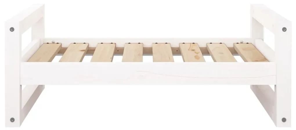 Cuccia per cani bianca 75,5x55,5x28cm in legno massello di pino