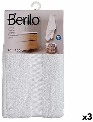 Telo da bagno Bianco 70 x 130 cm (3 Unità)