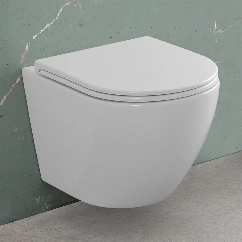 Wc sospeso con scarico a vortice e copriwc soft-close Tao