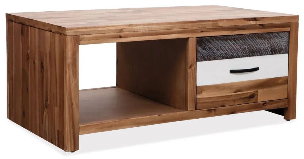 Tavolino Da Salotto İn Legno Massello Dacacia 90x50x37,5 Cm /