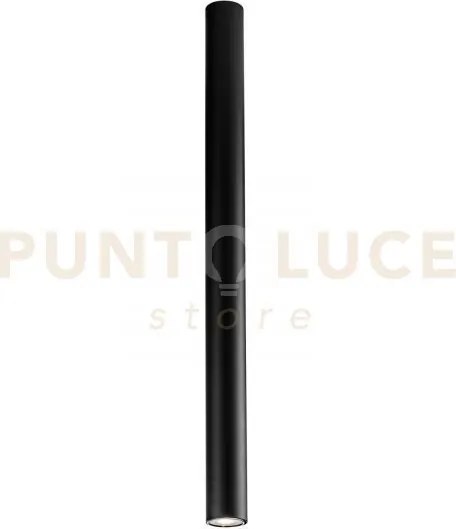 Plafoniera-faretto fluke tonda nera 1 luce attacco gu10 5,5x5,5x75cm