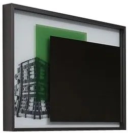 Antonio Lupi Design Collage358 Specchio A 3 Strati 72x50 Cm Motivo Verde Con Cornice In Alluminio