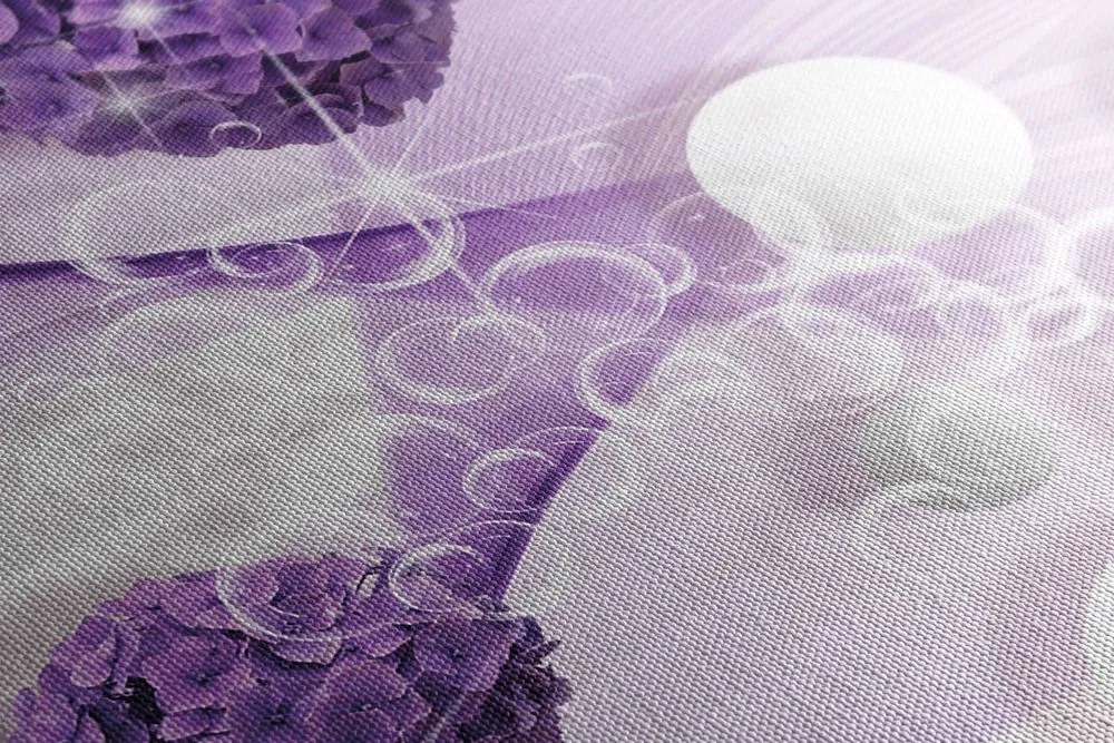 Stampa su tela – Fiori con elementi astratti
