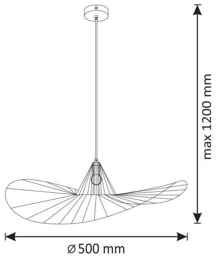 Lampadario su corda ABANO 1xE27/20W/230V