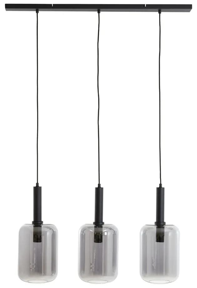 Lampada da soffitto nera con paralume in vetro 100x22 cm Lekar - Light &amp; Living