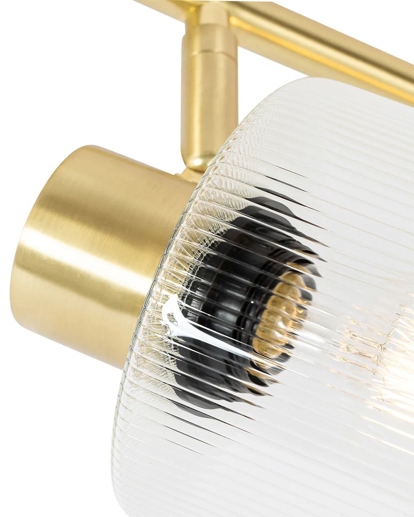 Faretto da soffitto dorato con vetro 4 luci orientabili - Laura