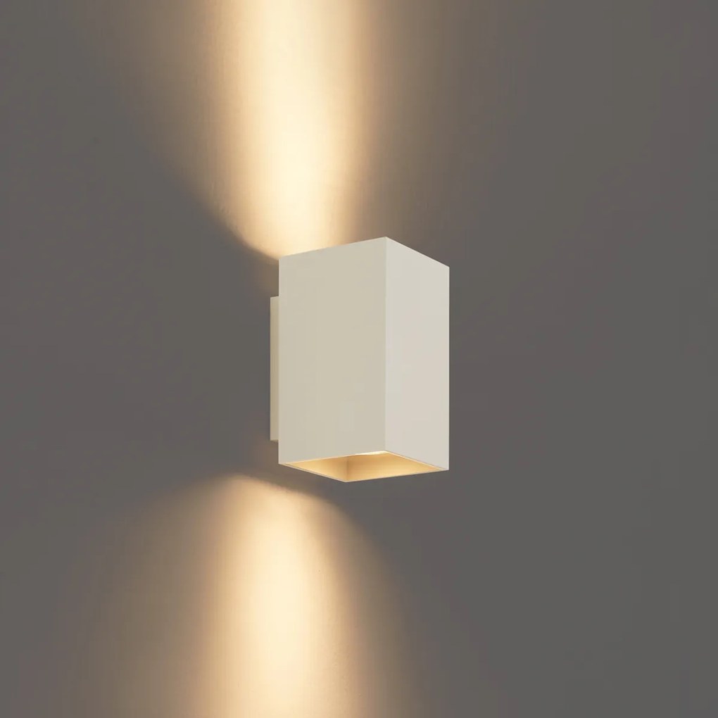 Applique moderna beige GU10 quadrata 2 luci - Sandy