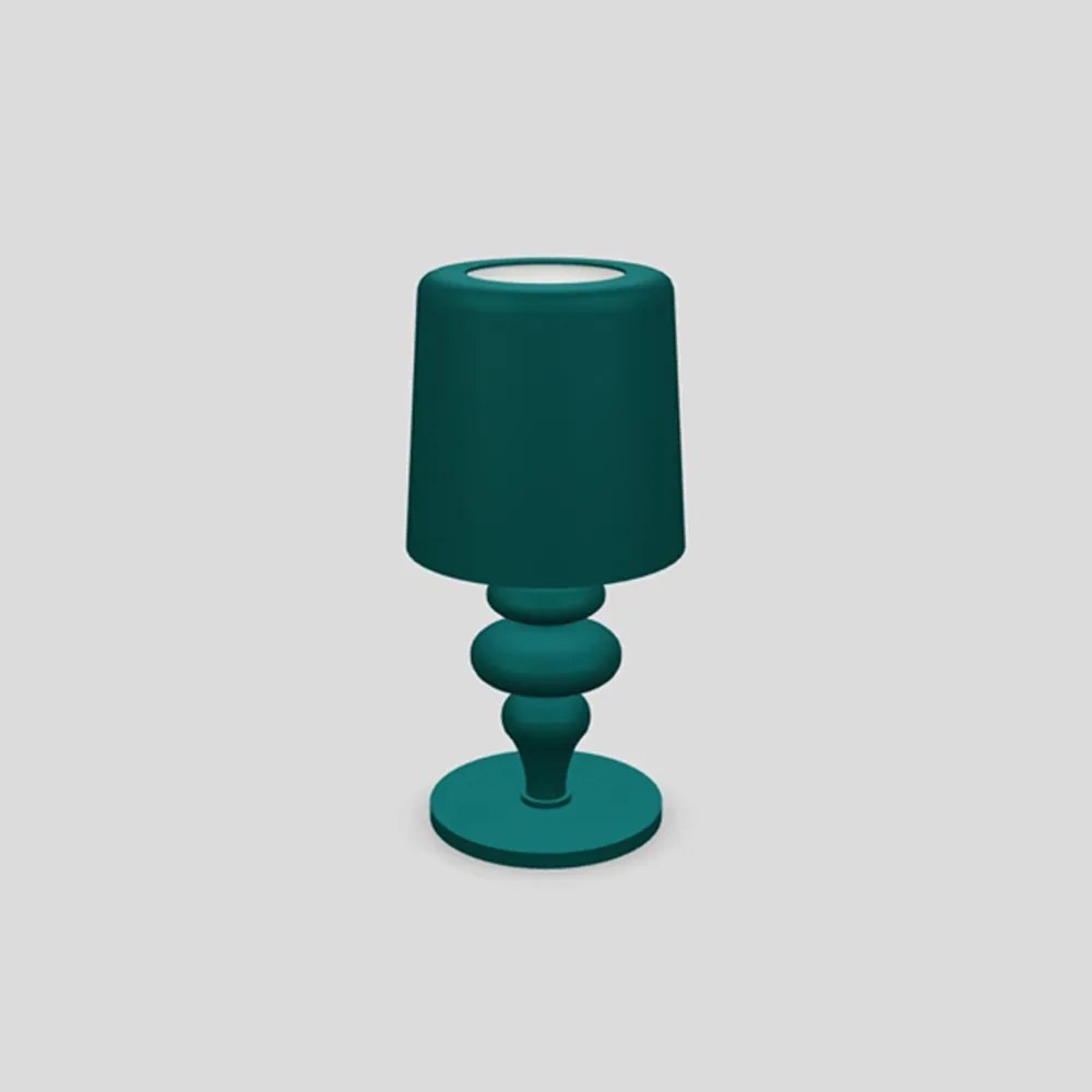 Lampada Da Scrivania Contemporanea Eva D14Cm In Plastica Verde E Alluminio