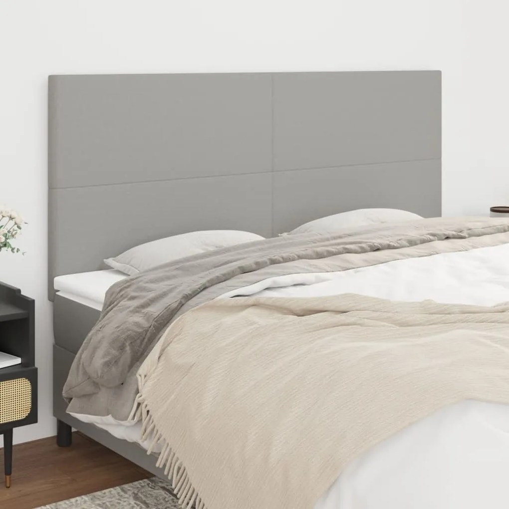 Testiere 4 Pz Grigio Chiaro 100x5x78/88 Cm İn Tessuto /
