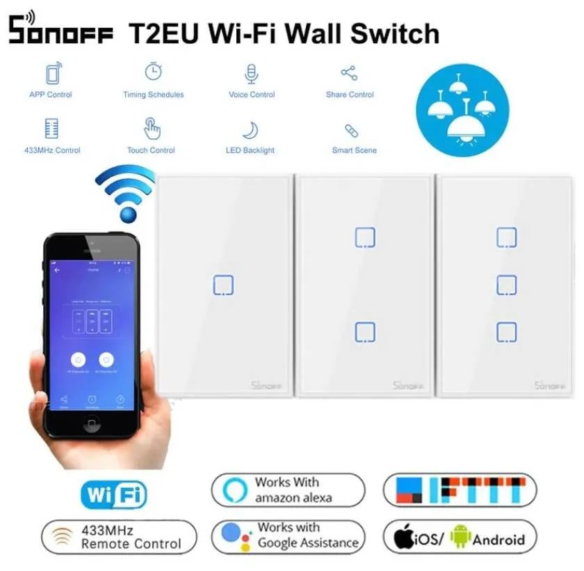 Interruttore Smart WiFi 1 tasto scatola 503 SONOFF TX Serie Colore Bianco