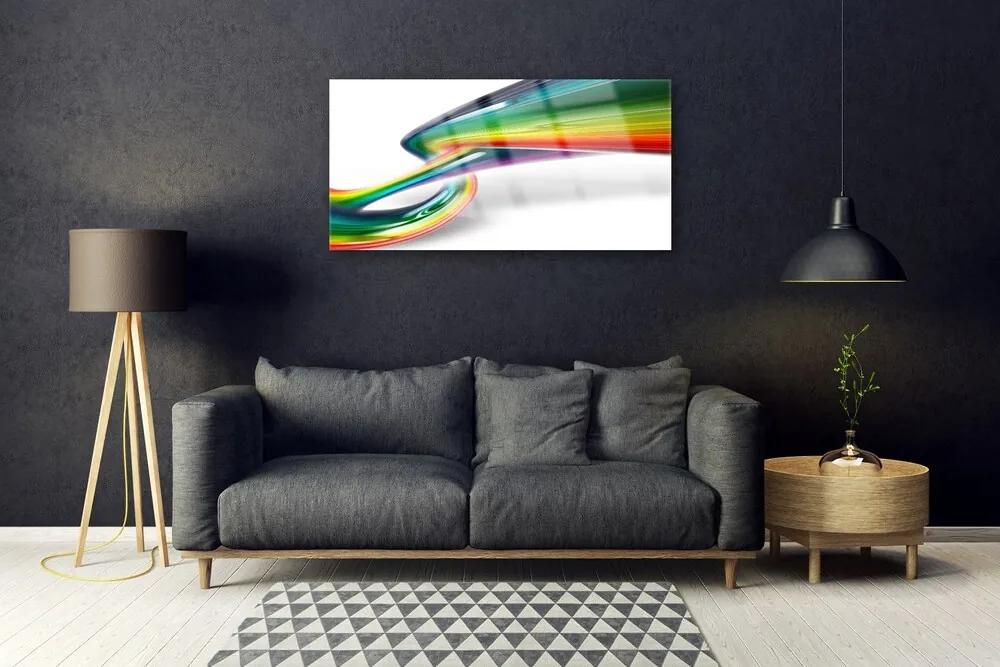 Quadro vetro acrilico Astrazione dell'arte arcobaleno 100x50 cm