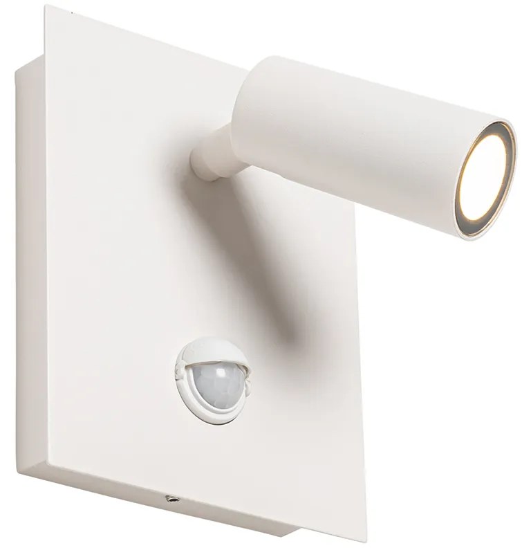 Lampada da parete per esterni bianca con LED IP54 sensore di movimento - Simon