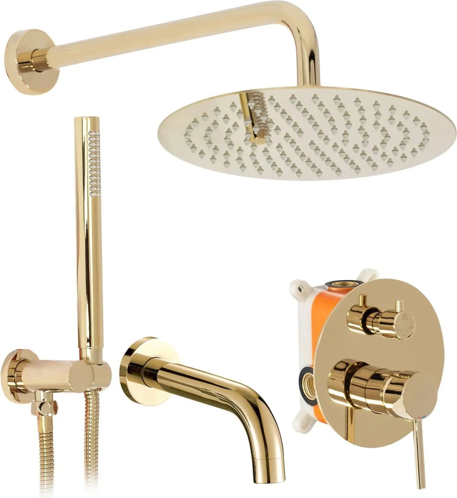 Set da vasca-doccia da incasso Rea Lungo Gold + Box