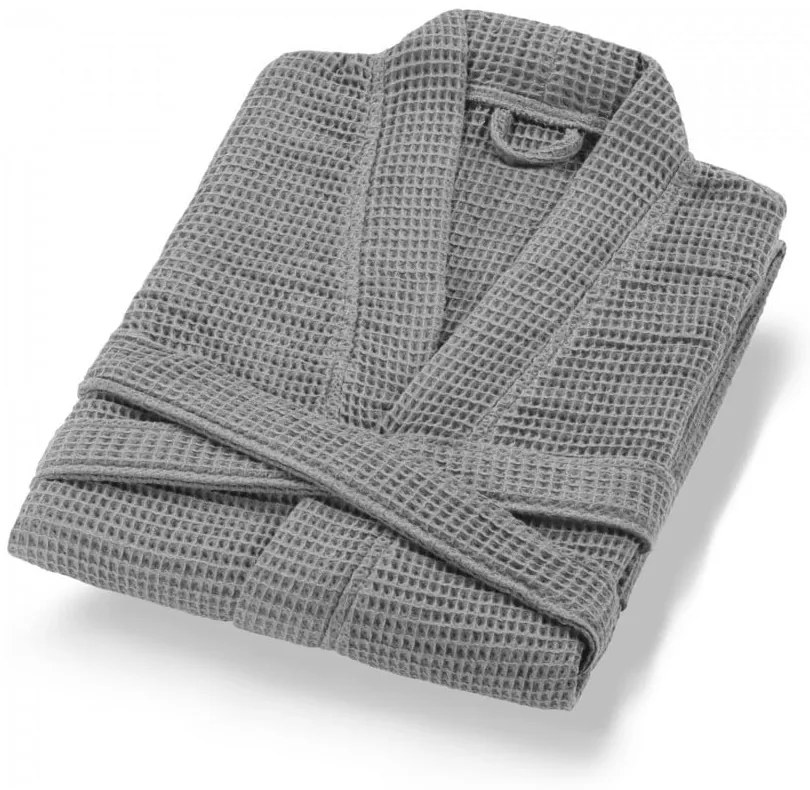 Accappatoio in cotone grigio taglia M Mia Waffle - Foutastic