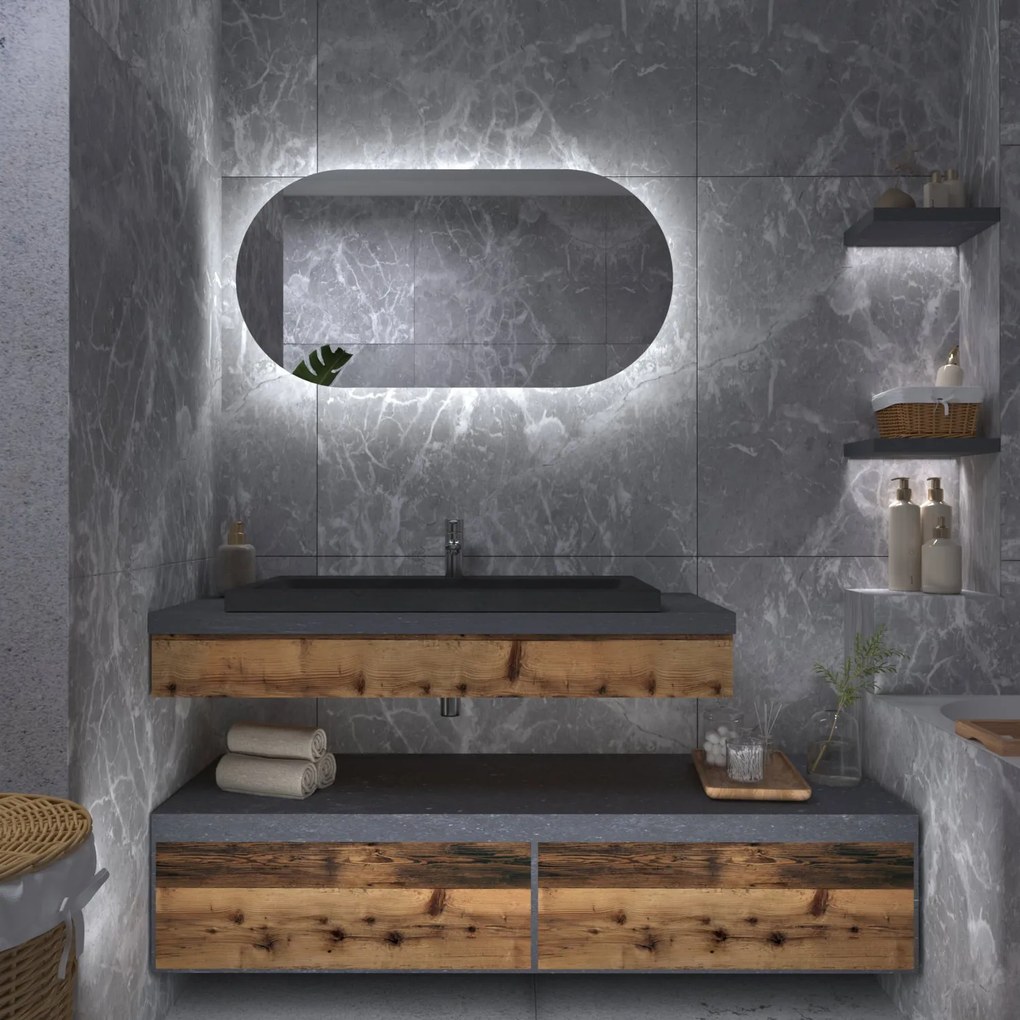Specchio oblungo con luce LED G4