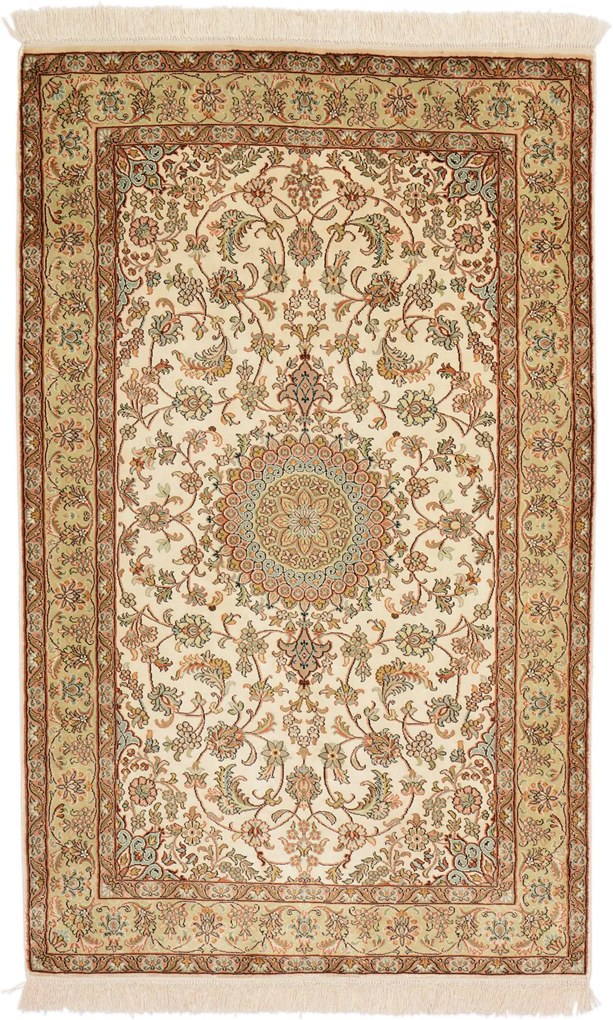 Cashmere Silk Tappeto 80 x 130 (Indian) Annodato A Mano