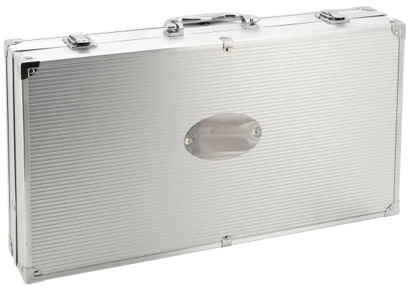 Utensili per grigliate in acciaio inox con valigetta 30 pz