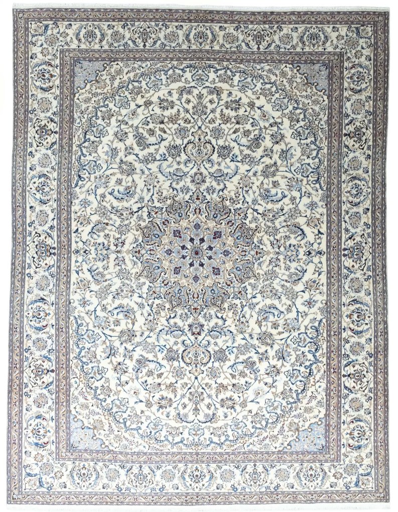 Nain Tappeto 390x290 Beige (Iran) Annodato A Mano