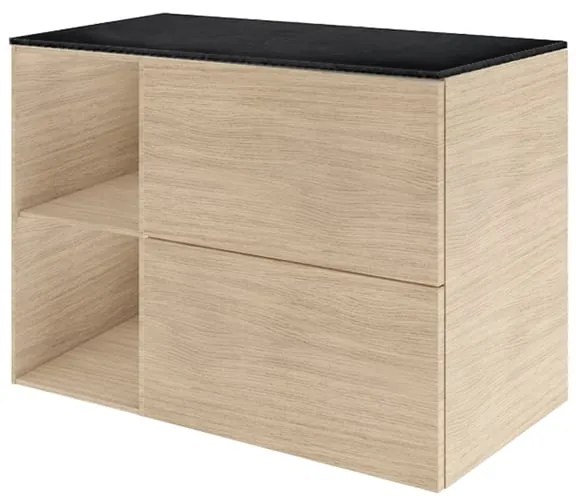 Mobile da bagno sotto lavabo SENSEA Neo Line rovere naturale/ardesia L 60 x H 65 x P 48.5 cm, lavabo non incluso