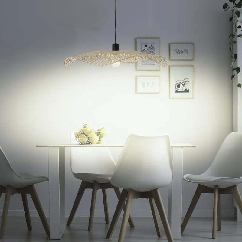 Lampadario Boho Pizzi nero bambù E27 INSPIRE