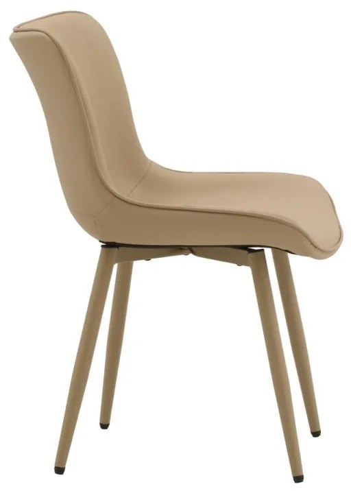 Set di sedie KUDI CHIN in similpelle beige e gambe in metallo beige