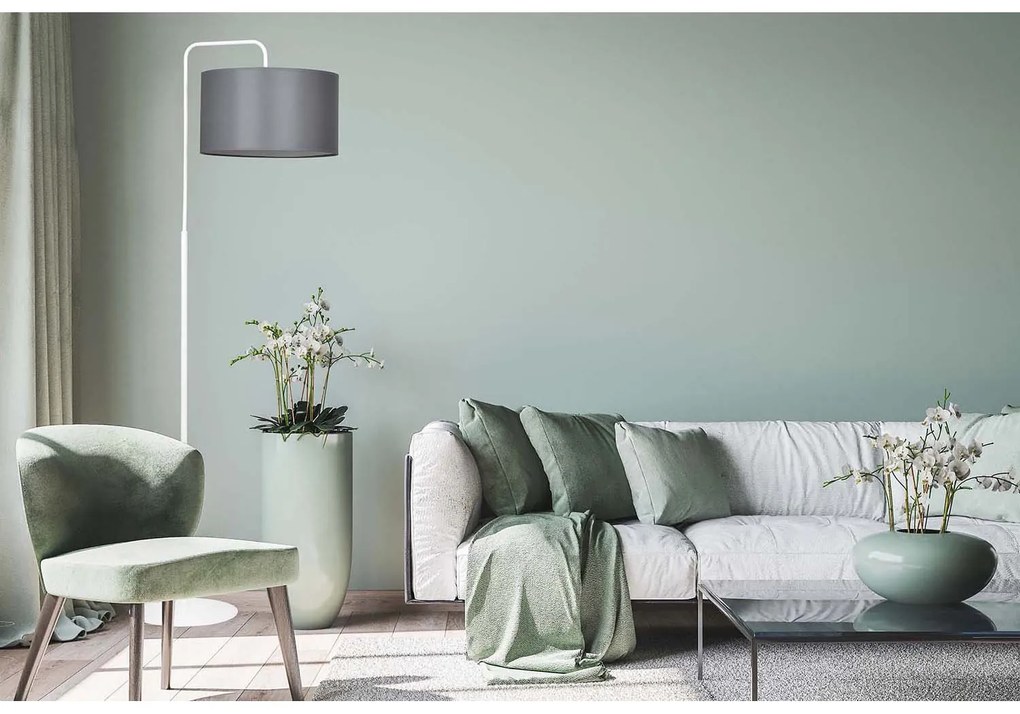 Piantana Contemporaneo Sigfrido Acciaio Bianco Grigio 1 Luce E27 Ip20