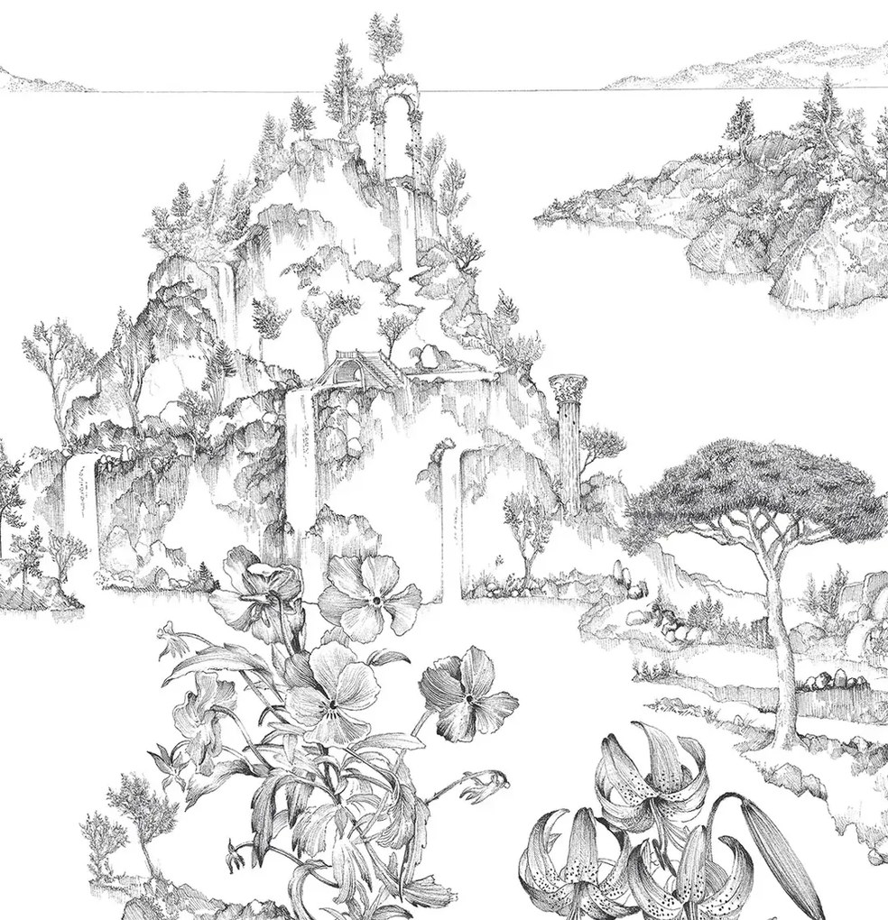 Isidore Leroy Carta da parati panoramica Cite Revee - Panel B