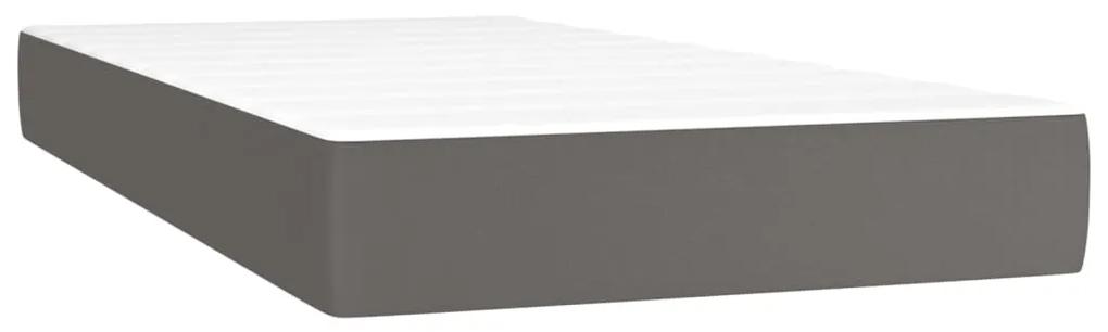 Giroletto a molle con materasso grigio 100x200 cm in similpelle
