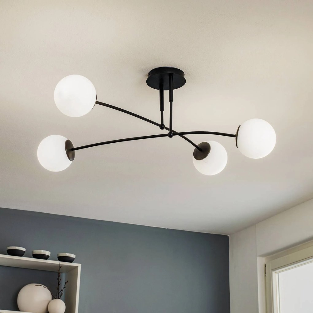 EMIBIG LIGHTING Plafoniera Pregos 4 in nero, 4 luci