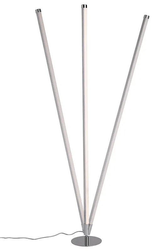 Set di 2 lampade da terra moderne a LED cromate - Line-up