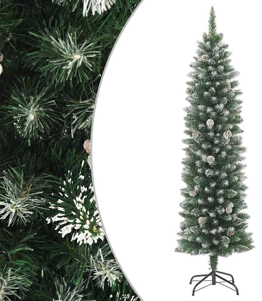 Albero Di Natale Artificiale Sottile Con Base 180 Cm Pvc /