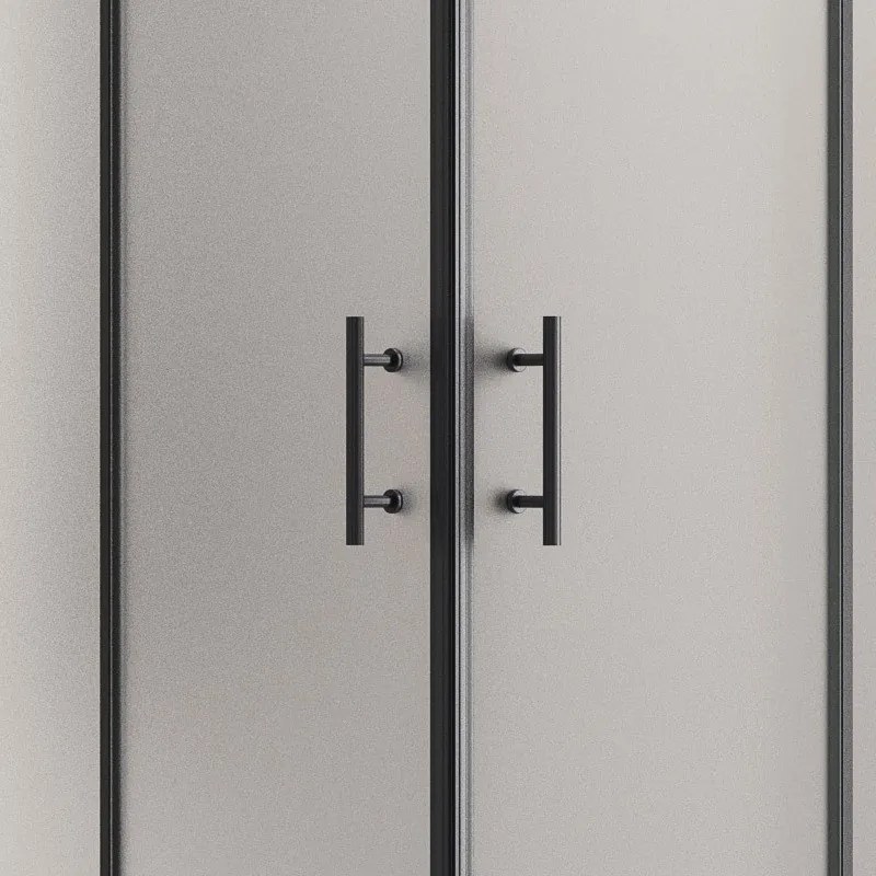 Box doccia telaio nero 70x80 angolare vetro satinato | KF1000B - KAMALU