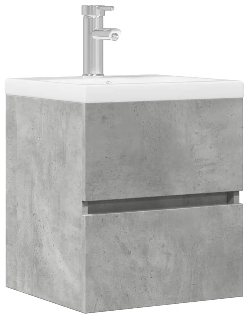 Mobile Lavabo Grigio Cemento 41x38,5x45 Cm İn Legno Multistrato /