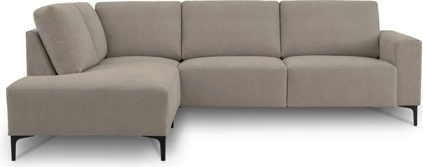 Divano angolare marrone chiaro (con penisola a sinistra/a L) con rivestimento in ciniglia Fabian – Scandic