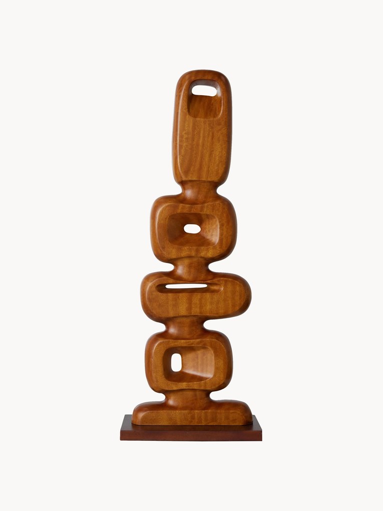 Oggetto decorativo grande in legno di teak fatto a mano Ornament