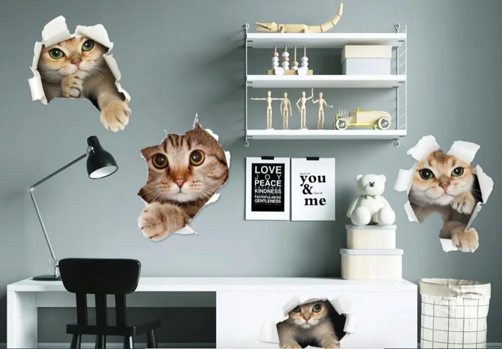 Adesivo da parete per bambini con adorabile gattino 80 x 160 cm