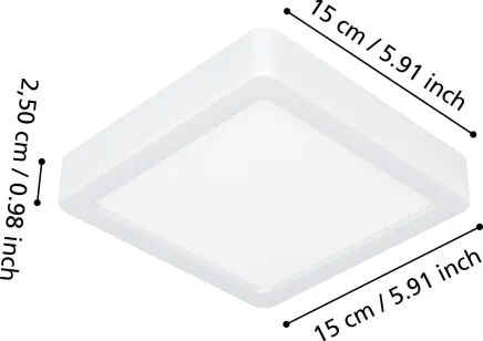 Eglo 901335 - Plafoniera da bagno a LED FUEVA LED/7W/230V 15x15 cm IP44 bianca