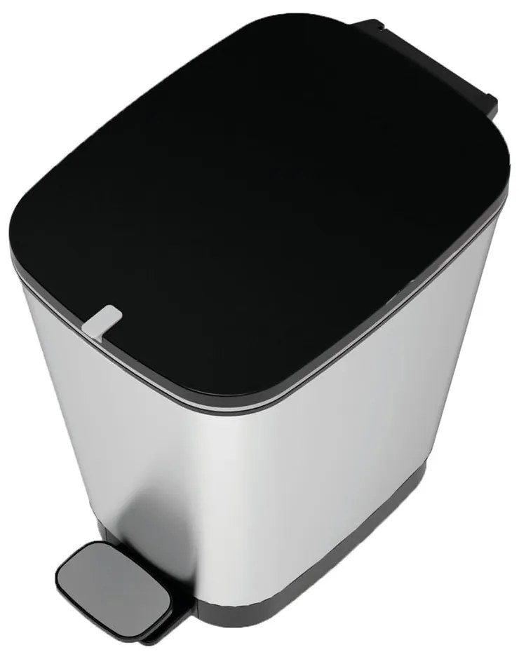 Cestino per la spazzatura argentato in plastica con pedale 25 l Chic Bin M – KIS